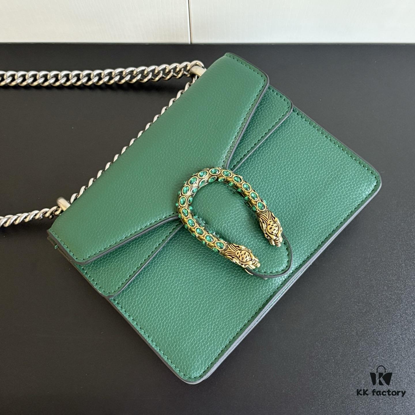 6930a8ae6e68136f4d9ac7a6 Authentic Shot #421970 Green Leather Dionysus Series Bag