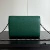 6930a94f6e68136f4d9ac8cd GG Dionysus WOC Chain Mini Handbag / Wallet in Green Full Leather with Horsehead Spur Closure and Flap Design