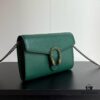 6930a94f6e68136f4d9ac8cf GG Dionysus WOC Chain Mini Handbag / Wallet in Green Full Leather with Horsehead Spur Closure and Flap Design