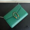 6930a9506e68136f4d9ac8d0 GG Dionysus WOC Chain Mini Handbag / Wallet in Green Full Leather with Horsehead Spur Closure and Flap Design