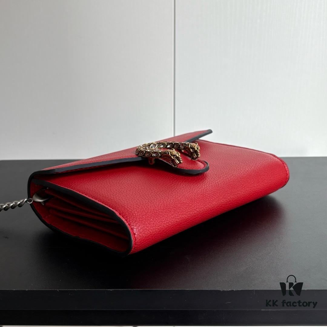 6930a9536e68136f4d9ac8d8 Authentic #With Box - GG Dionysus WOC Chain Mini Handbag / Wallet in Red Full Leather