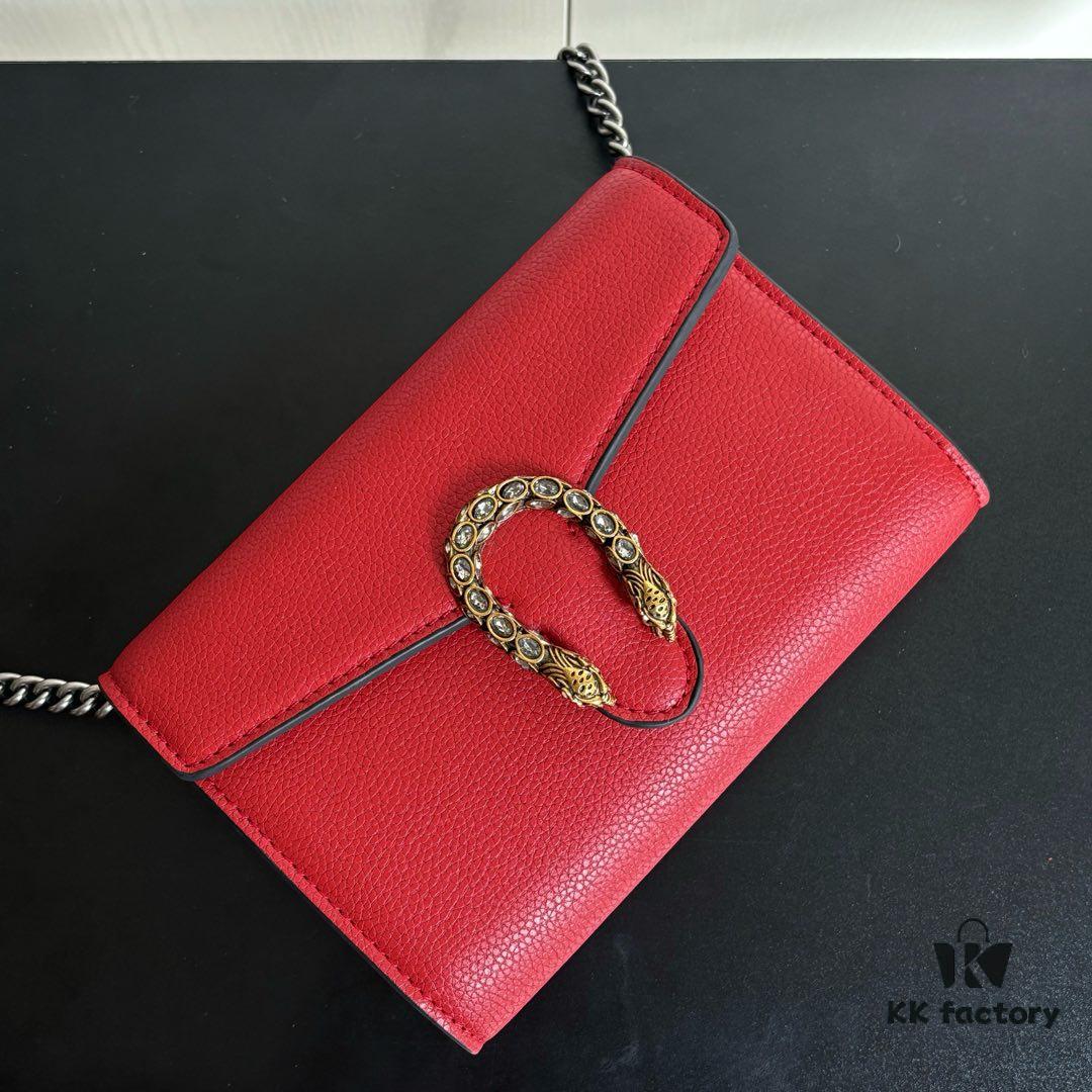 6930a9546e68136f4d9ac8d9 Authentic #With Box - GG Dionysus WOC Chain Mini Handbag / Wallet in Red Full Leather