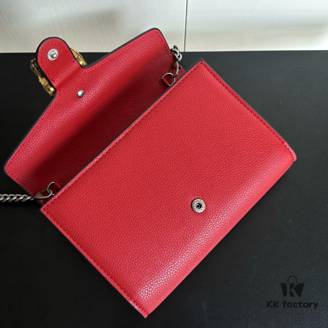 6930a9546e68136f4d9ac8da Authentic #With Box - GG Dionysus WOC Chain Mini Handbag / Wallet in Red Full Leather