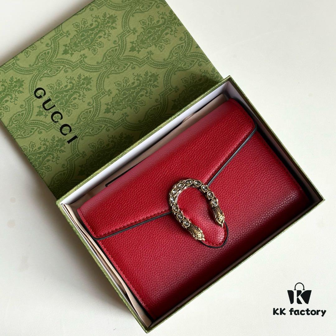 6930a9556e68136f4d9ac8dc Authentic #With Box - GG Dionysus WOC Chain Mini Handbag / Wallet in Red Full Leather