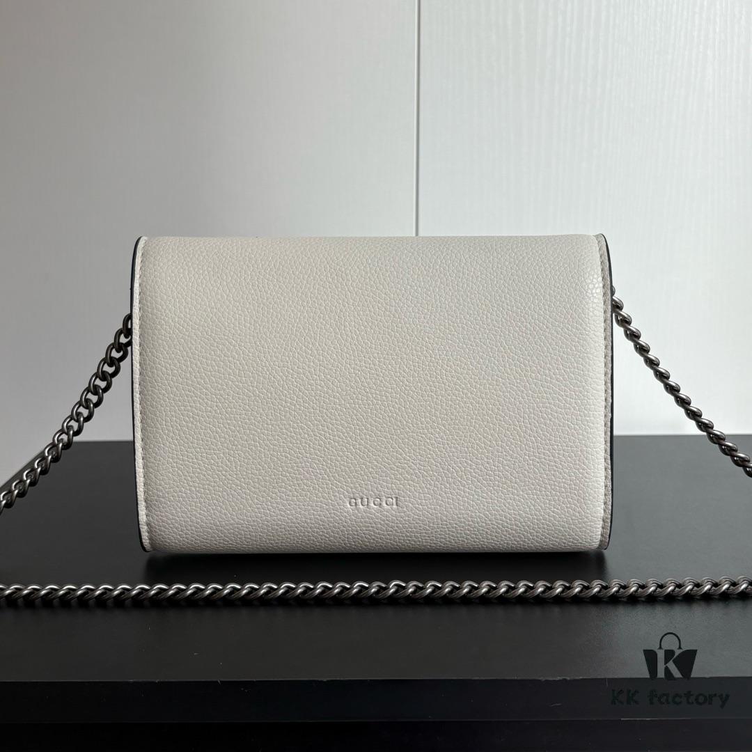 6930a9586e68136f4d9ac8e0 GG Dionysus WOC Chain Mini Handbag / Wallet in White Full Leather - Model No. 401231