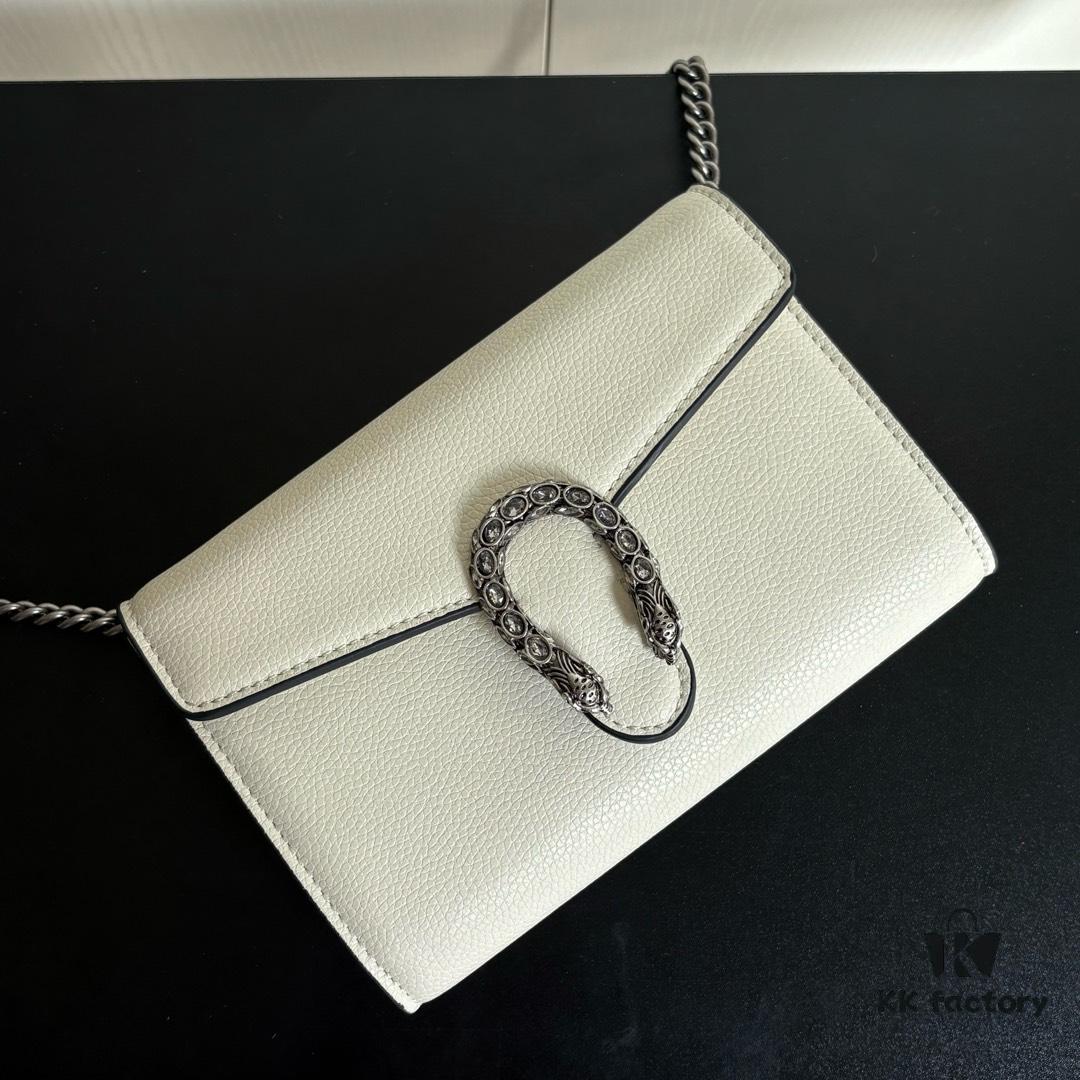 6930a9586e68136f4d9ac8e2 GG Dionysus WOC Chain Mini Handbag / Wallet in White Full Leather - Model No. 401231