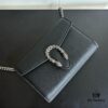 6930a95c6e68136f4d9ac8ea Real-shot #With Box - GG Dionysus WOC Chain Mini Handbag/Wallet in Black Full Leather with Horsehead Spur Closure and Flip Design
