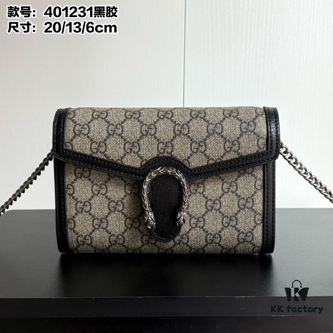 6930a9636e68136f4d9ac8f8 Gucci Dionysus WOC Chain Mini Handbag / Wallet with Tiger Head Spur Closure and Flip Design