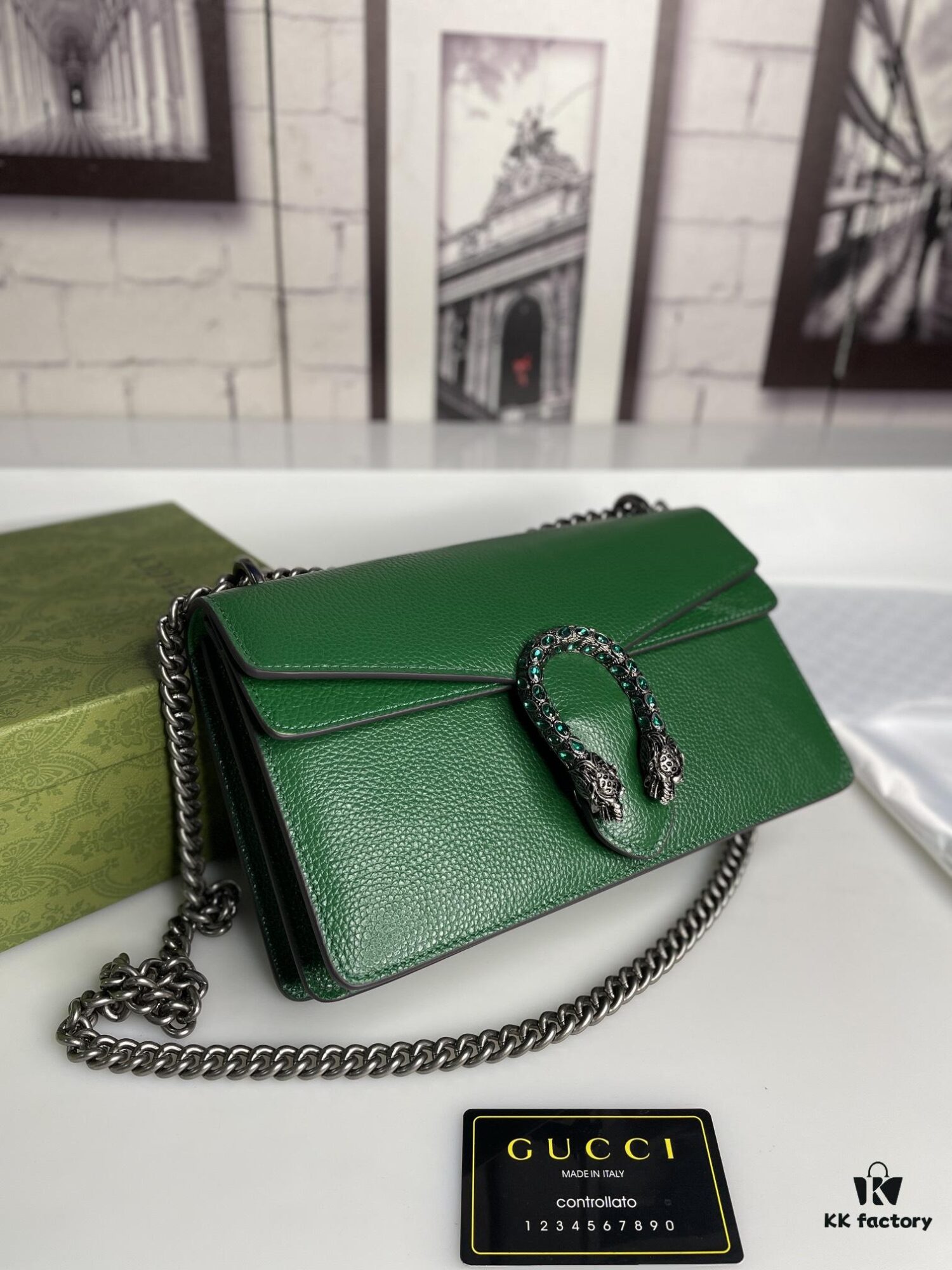 6930a9b46e68136f4d9ac9a2 Crinkled Leather with Double Tiger Head Clasp Inspired by the Greek Myth of Dionysus, Dual Flap Pockets, Handheld or Crossbody Bag, Model: 400249, Size: 28x15x7