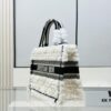 6930a9e06e68136f4d9aca00 Authentic Thick Fabric Warning ️ Small Size White Fur is Black 【Book Tote】