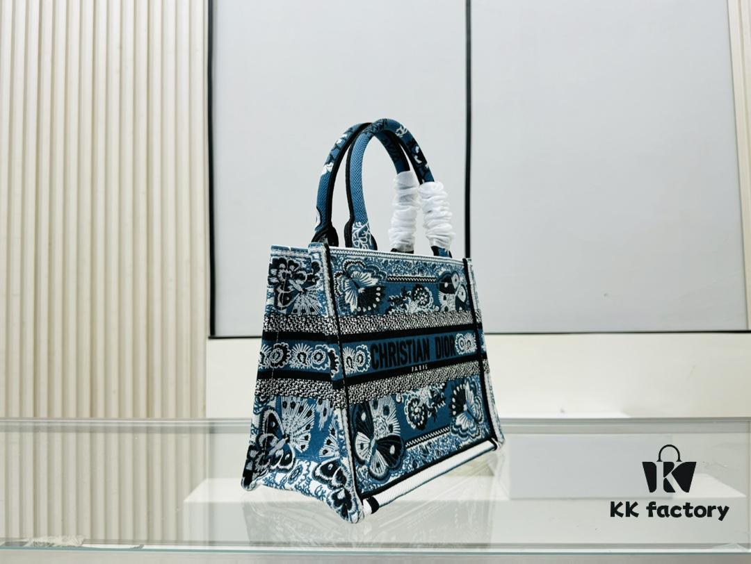 6930a9e56e68136f4d9aca0a Authentic Thick Fabric Warning ️ Small Blue Butterfly Book Tote