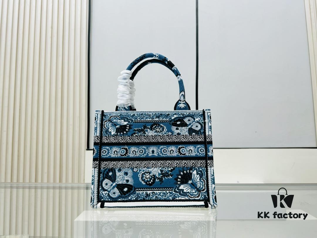 6930a9e56e68136f4d9aca0c Authentic Thick Fabric Warning ️ Small Blue Butterfly Book Tote