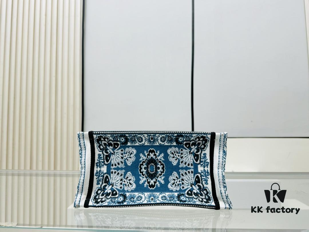 6930a9e76e68136f4d9aca10 Authentic Thick Fabric Warning ️ Small Blue Butterfly Book Tote
