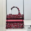 6930a9ee6e68136f4d9aca20 Authentic Thick Fabric Warning ️ Small Red Leopard Print 'Book Tote'