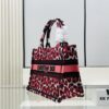 6930a9ee6e68136f4d9aca21 Authentic Thick Fabric Warning ️ Small Red Leopard Print 'Book Tote'