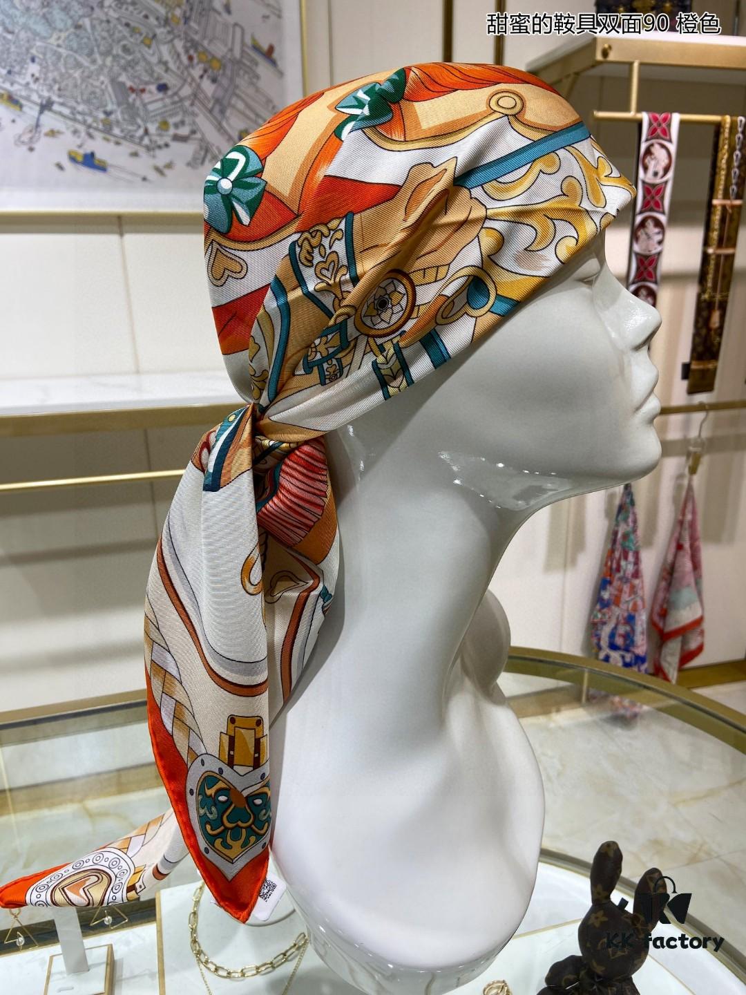 6930aac46e68136f4d9acba1 Luxury Custom Sweet Harness Double-Sided 90cm Silk Scarf, 100% Premium 18 Momme Twill Silk, Top Craftsmanship, High-End Fashion Accessory