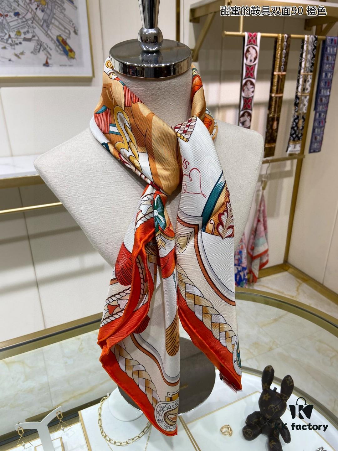 6930aac46e68136f4d9acba3 Luxury Custom Sweet Harness Double-Sided 90cm Silk Scarf, 100% Premium 18 Momme Twill Silk, Top Craftsmanship, High-End Fashion Accessory