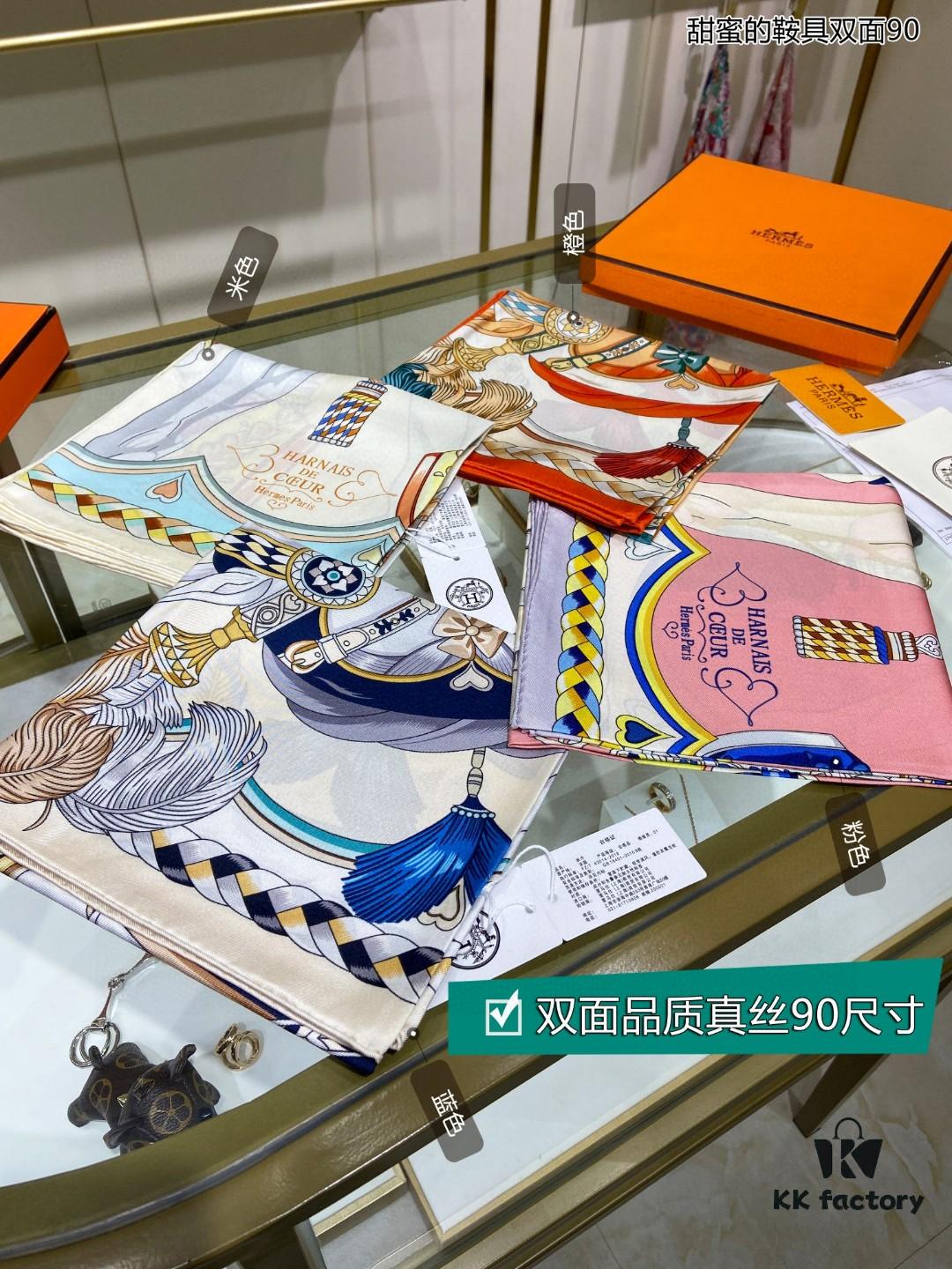 6930aac56e68136f4d9acba4 Luxury Custom Sweet Harness Double-Sided 90cm Silk Scarf, 100% Premium 18 Momme Twill Silk, Top Craftsmanship, High-End Fashion Accessory