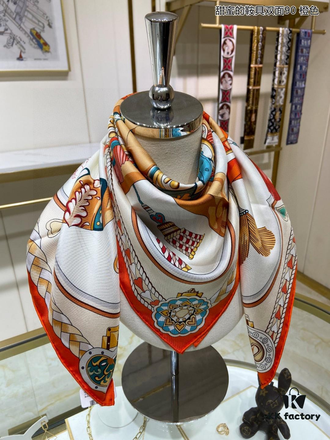 6930aac76e68136f4d9acba5 Luxury Custom Sweet Harness Double-Sided 90cm Silk Scarf, 100% Premium 18 Momme Twill Silk, Top Craftsmanship, High-End Fashion Accessory