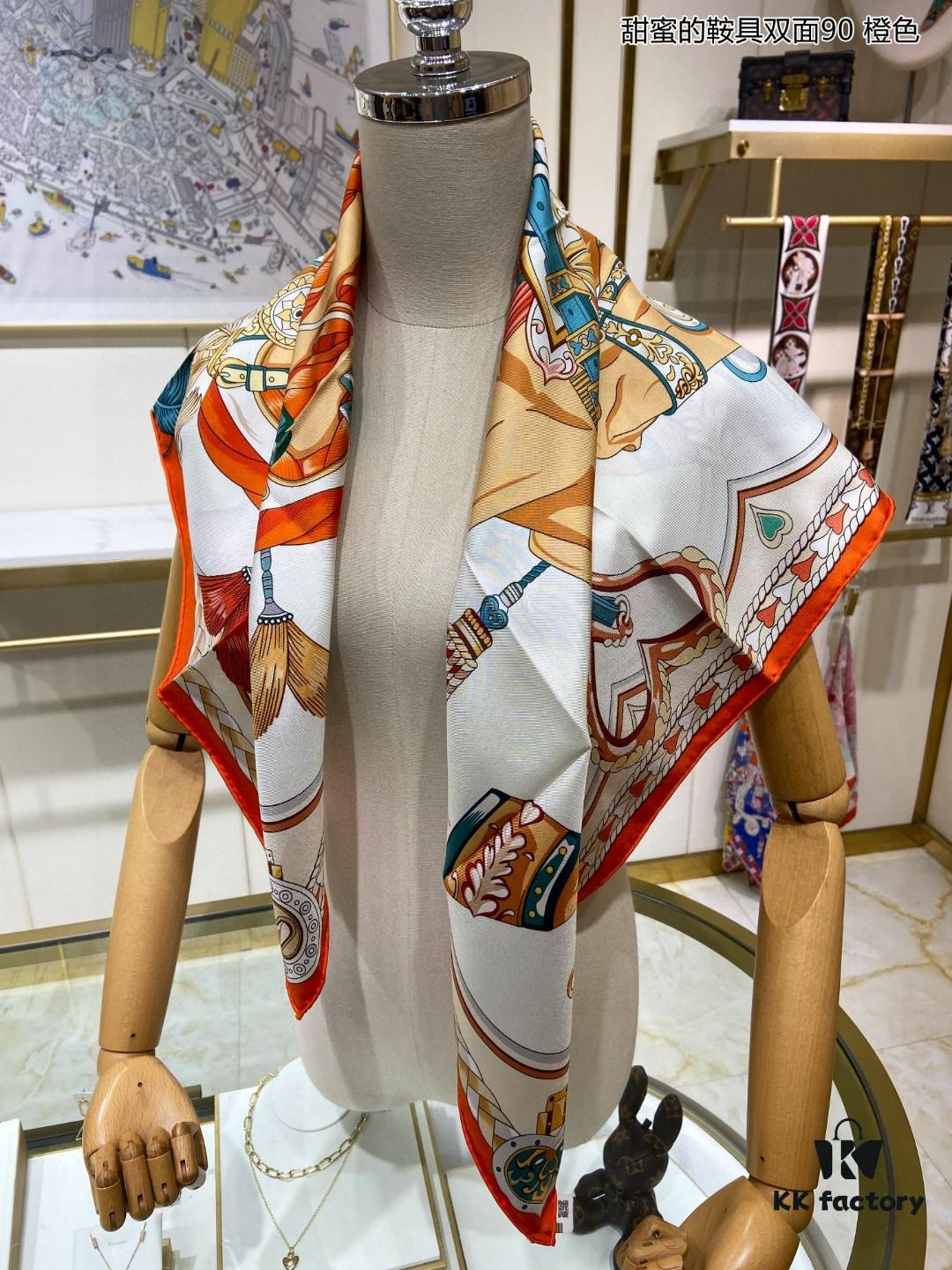 6930aac76e68136f4d9acba6 Luxury Custom Sweet Harness Double-Sided 90cm Silk Scarf, 100% Premium 18 Momme Twill Silk, Top Craftsmanship, High-End Fashion Accessory