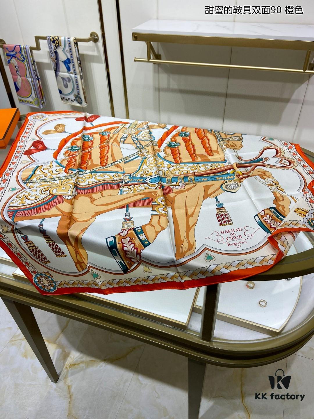 6930aac76e68136f4d9acba7 Luxury Custom Sweet Harness Double-Sided 90cm Silk Scarf, 100% Premium 18 Momme Twill Silk, Top Craftsmanship, High-End Fashion Accessory