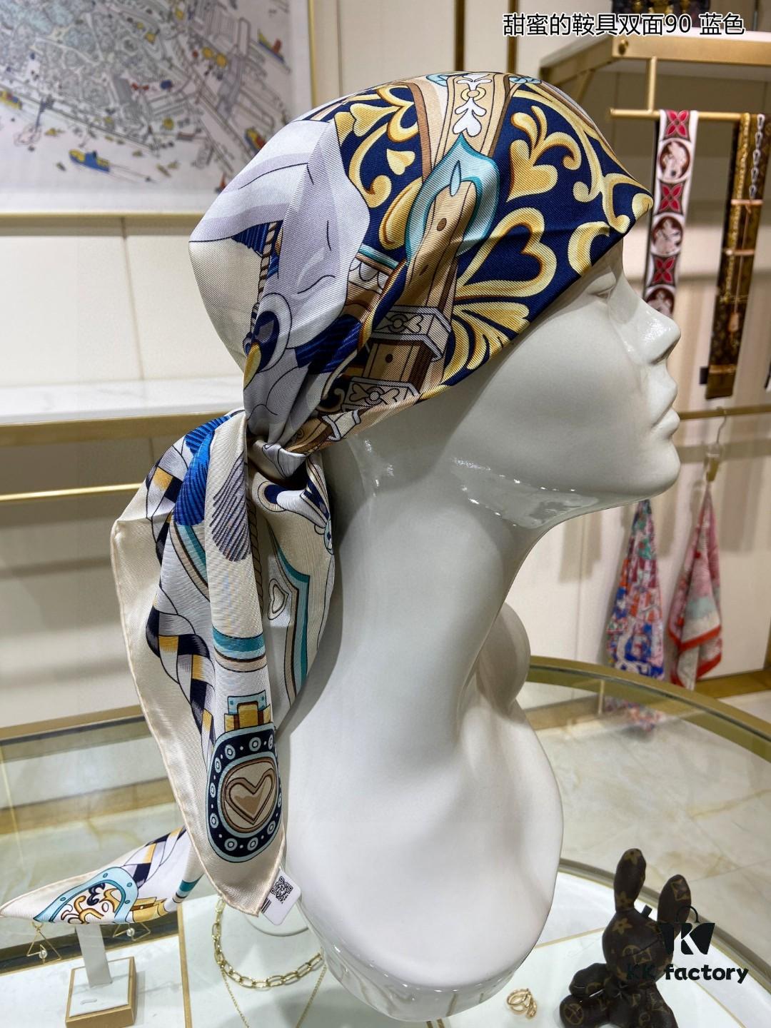 6930aacc6e68136f4d9acbaf Luxury Custom Sweet Harness Double-Sided 90 Silk Scarf