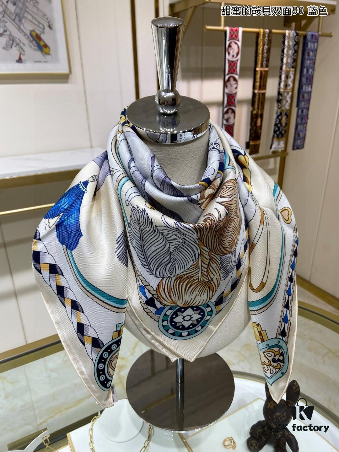 6930aacd6e68136f4d9acbb0 Luxury Custom Sweet Harness Double-Sided 90 Silk Scarf
