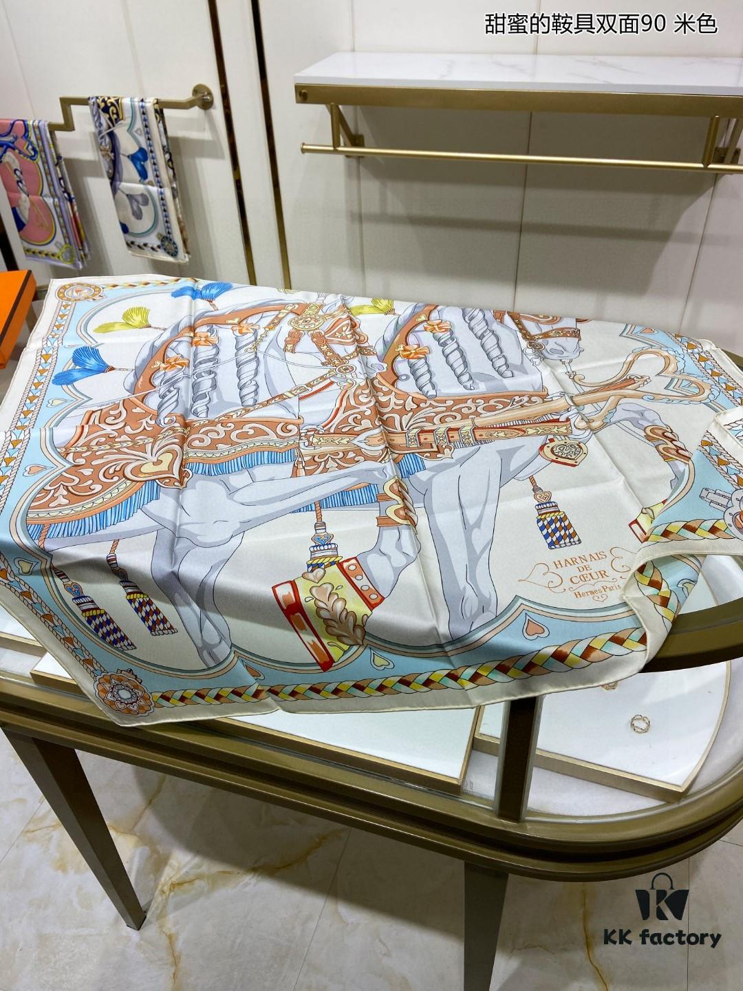 6930aad56e68136f4d9acbbf Luxury Custom Sweet Harness Double-Sided 90 Silk Scarf, 100% Premium 18 Momme Twill Silk, 90cm x 90cm
