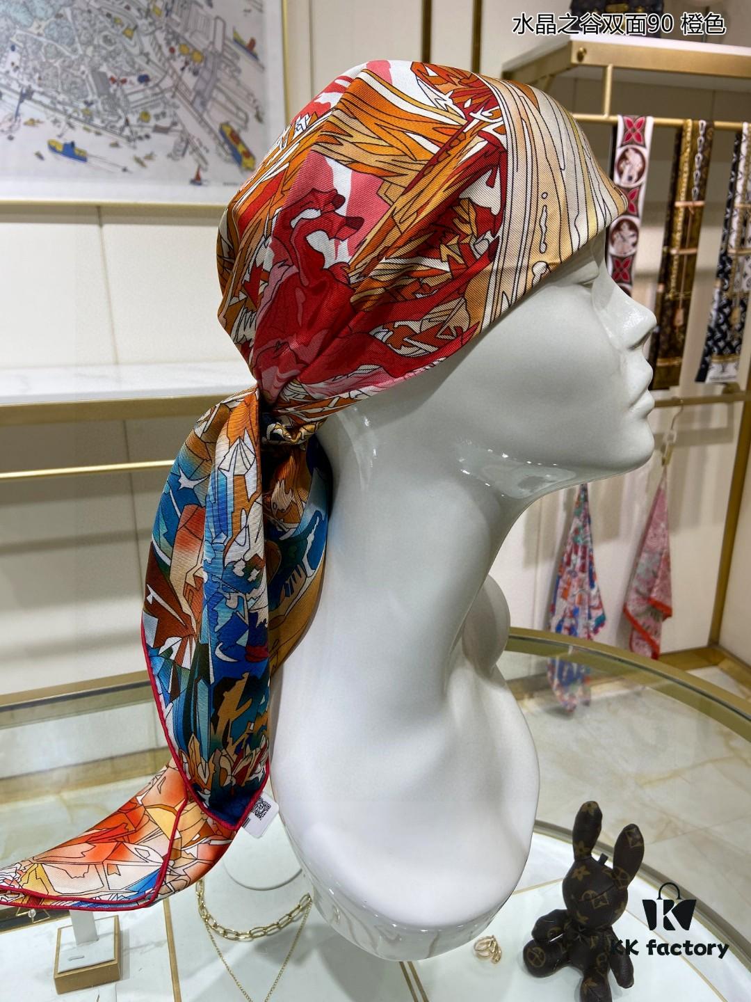 6930aade6e68136f4d9acbcd Luxury Custom Crystal Valley Double-Sided 90 Silk Scarf