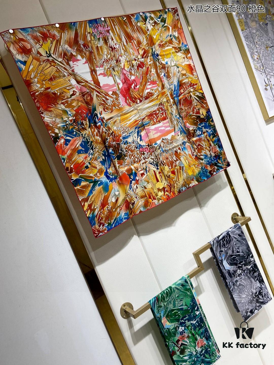 6930aade6e68136f4d9acbce Luxury Custom Crystal Valley Double-Sided 90 Silk Scarf