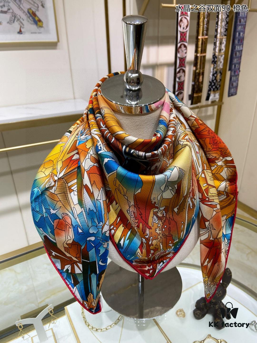 6930aae06e68136f4d9acbd0 Luxury Custom Crystal Valley Double-Sided 90 Silk Scarf