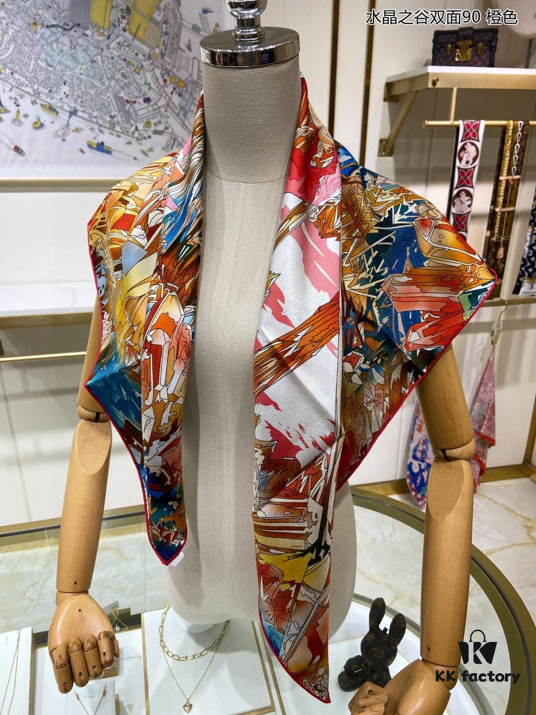 6930aae16e68136f4d9acbd1 Luxury Custom Crystal Valley Double-Sided 90 Silk Scarf