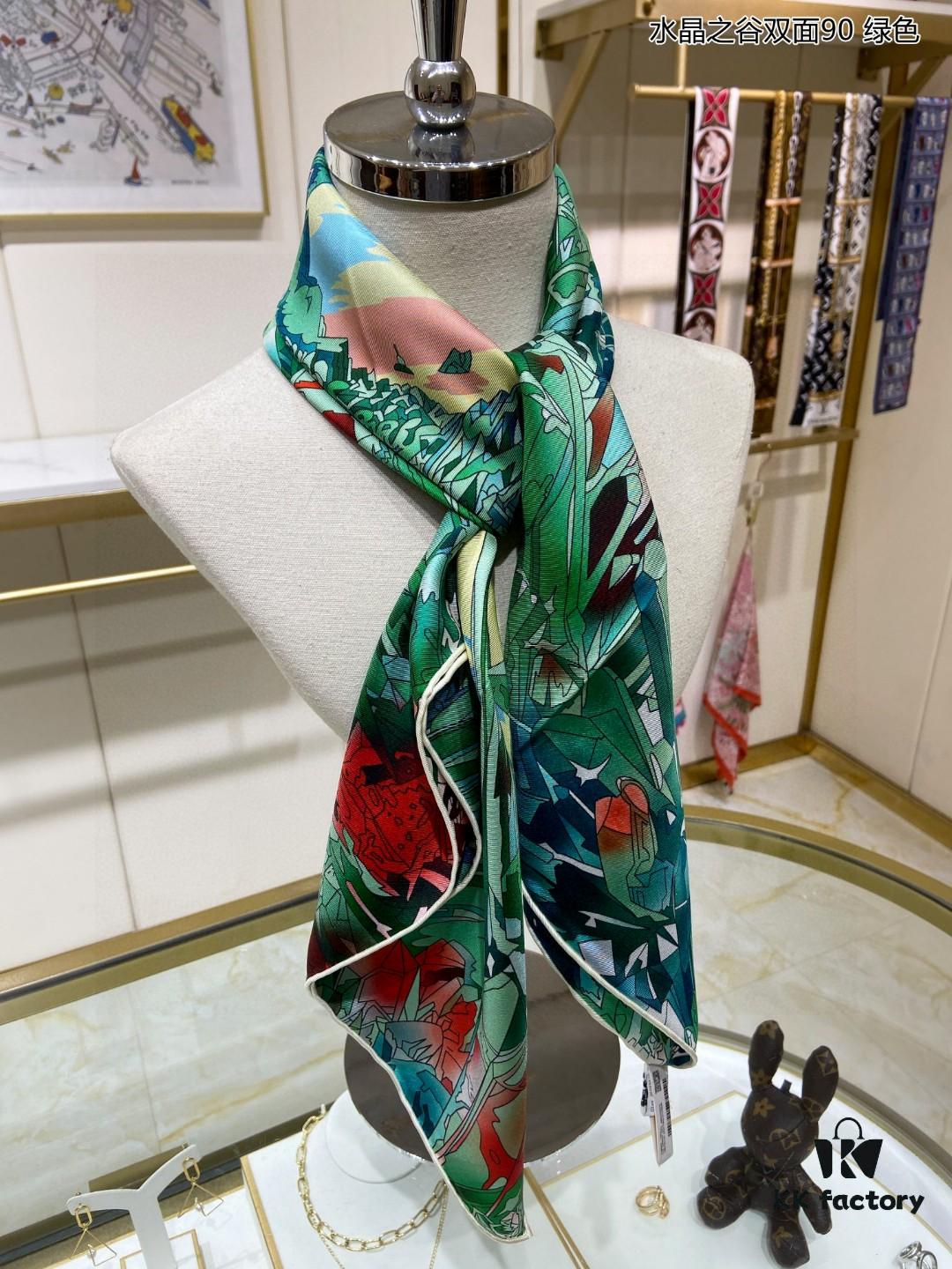 6930aae76e68136f4d9acbdc Luxury Custom Crystal Valley Double-Sided 90 Silk Scarf