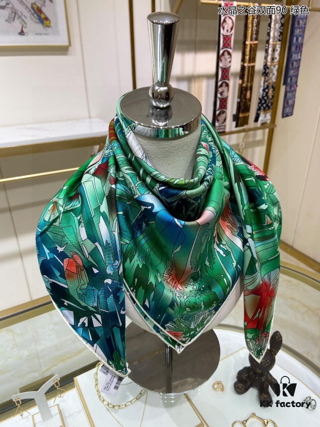 6930aae76e68136f4d9acbdd Luxury Custom Crystal Valley Double-Sided 90 Silk Scarf