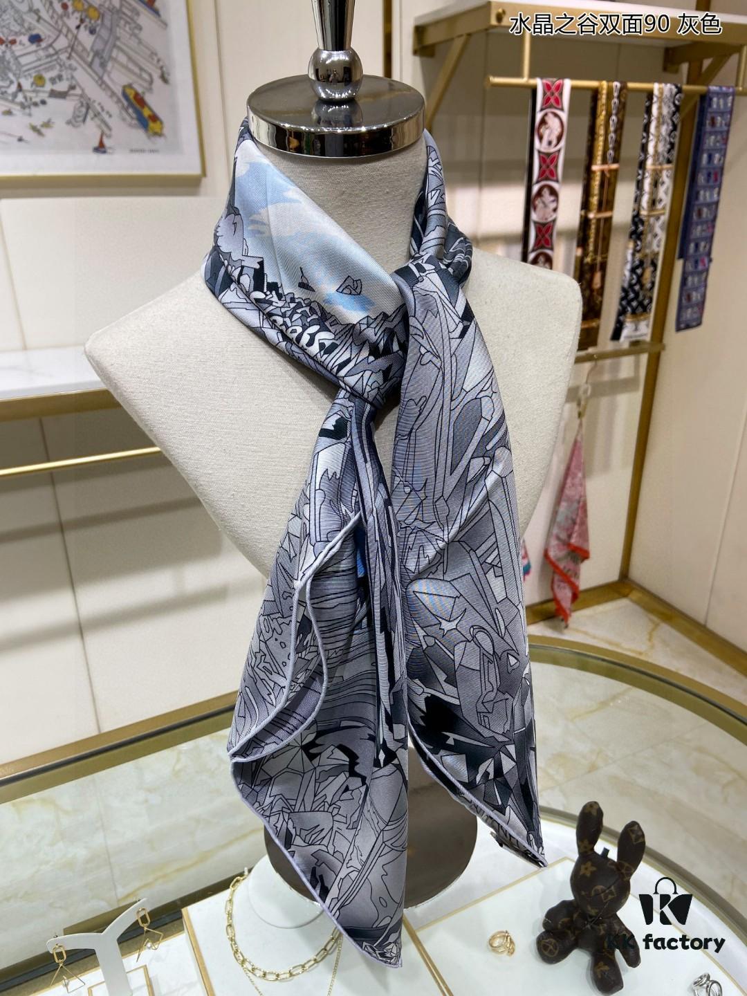 6930aaee6e68136f4d9acbe8 Luxury Custom Crystal Valley Double-Sided 90 Pure Silk Scarf