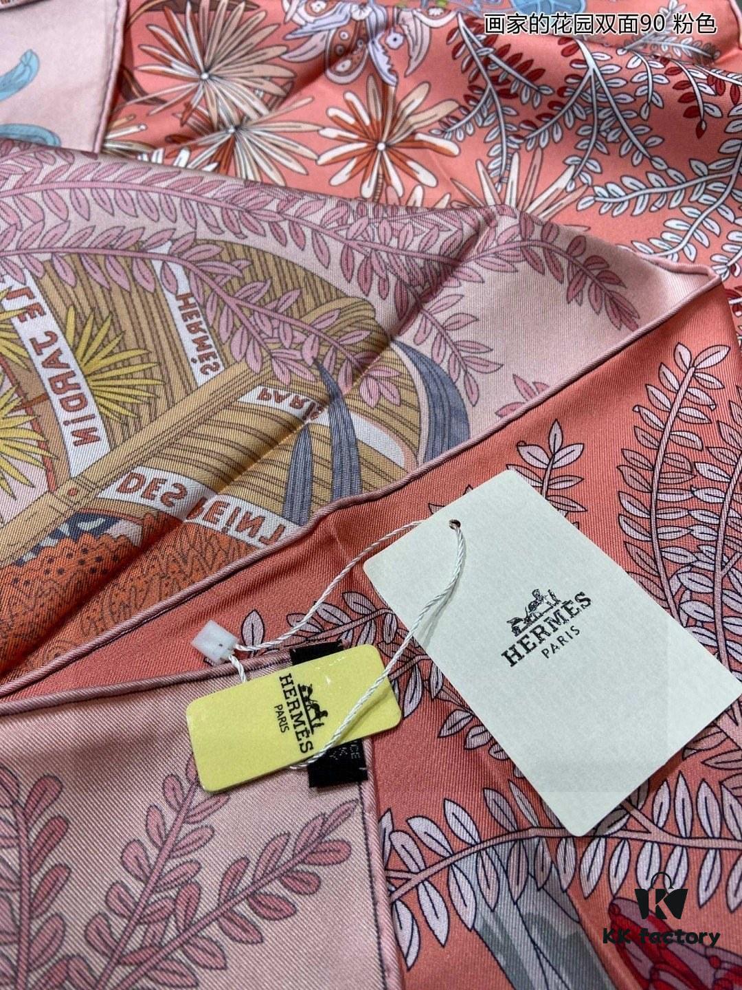 6930aaf76e68136f4d9acbf7 Luxury Custom 'Artist's Garden Double-Sided 90' Silk Scarf, 100% Premium 18 Momme Twill Silk, 90cm x 90cm
