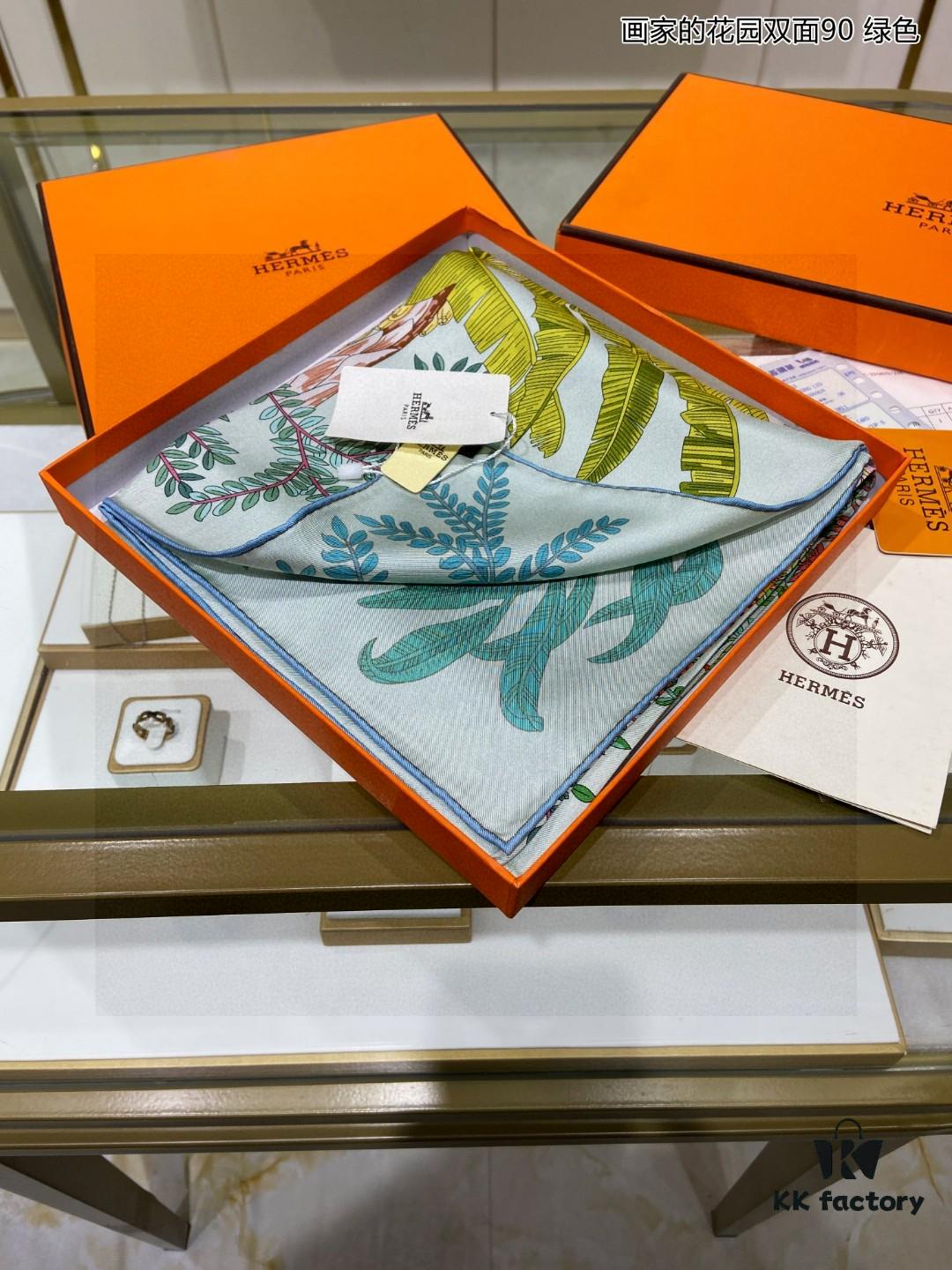 6930aaf96e68136f4d9acbfa Luxury Custom 'Artist's Garden Double-Sided 90' Silk Scarf, 100% Premium 18 Momme Double-Faced Twill Silk, 90cm x 90cm