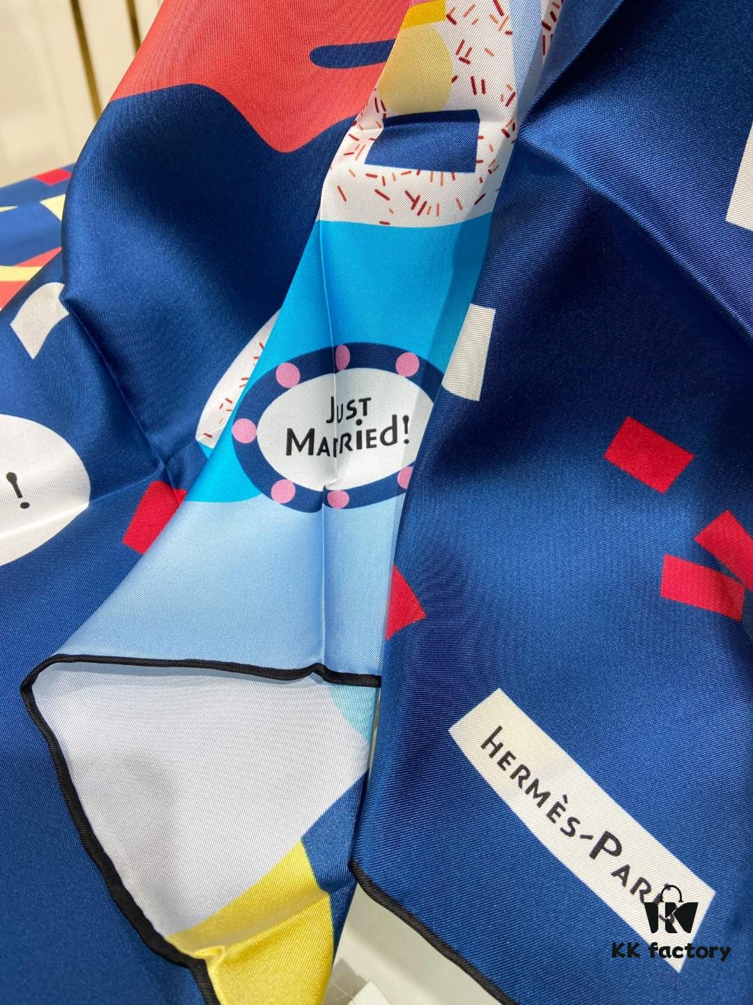 New Arrival 💫 Hermès Silk Scarf, Premium Craftsmanship, Incredible Value! Top-Quality Twill Silk, 90cm x 90cm