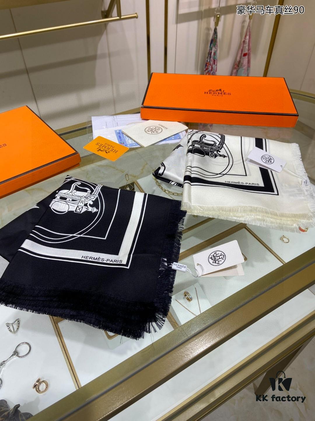 6930ab1b6e68136f4d9acc38 Luxury Custom 90cm x 90cm Pure Silk Square Scarf - Real Silk Carriage Design, 100% High-Grade 18 Momme Twill Silk, Double-Sided Same Color, Top Craftsmanship