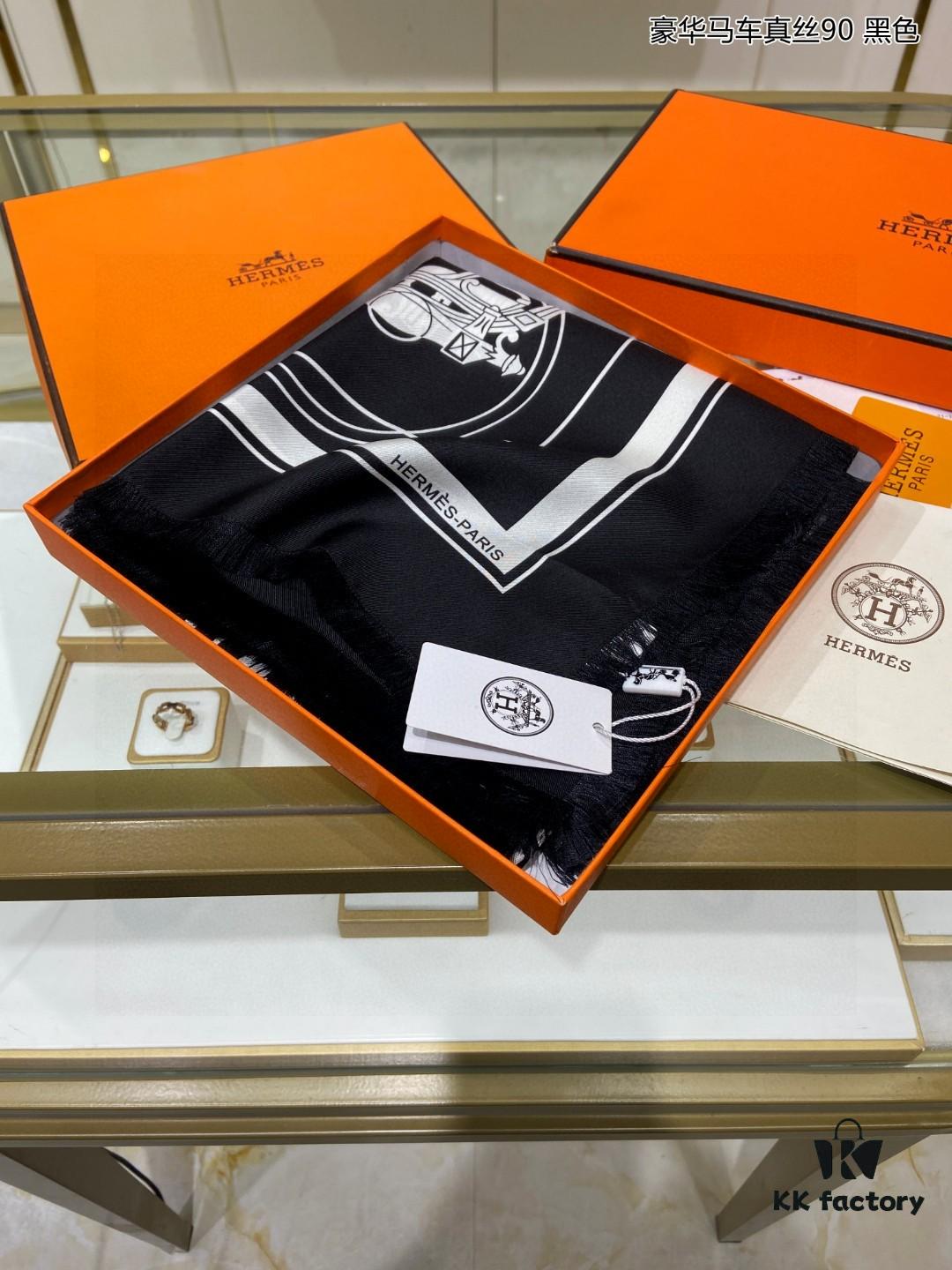 6930ab1c6e68136f4d9acc39 Luxury Custom 90cm x 90cm Pure Silk Square Scarf - Real Silk Carriage Design, 100% High-Grade 18 Momme Twill Silk, Double-Sided Same Color, Top Craftsmanship