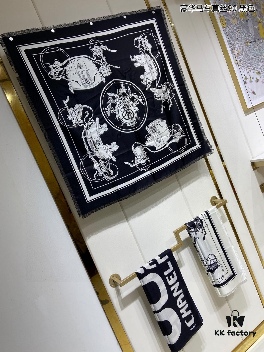 6930ab1d6e68136f4d9acc3c Luxury Custom 90cm x 90cm Pure Silk Square Scarf - Real Silk Carriage Design, 100% High-Grade 18 Momme Twill Silk, Double-Sided Same Color, Top Craftsmanship
