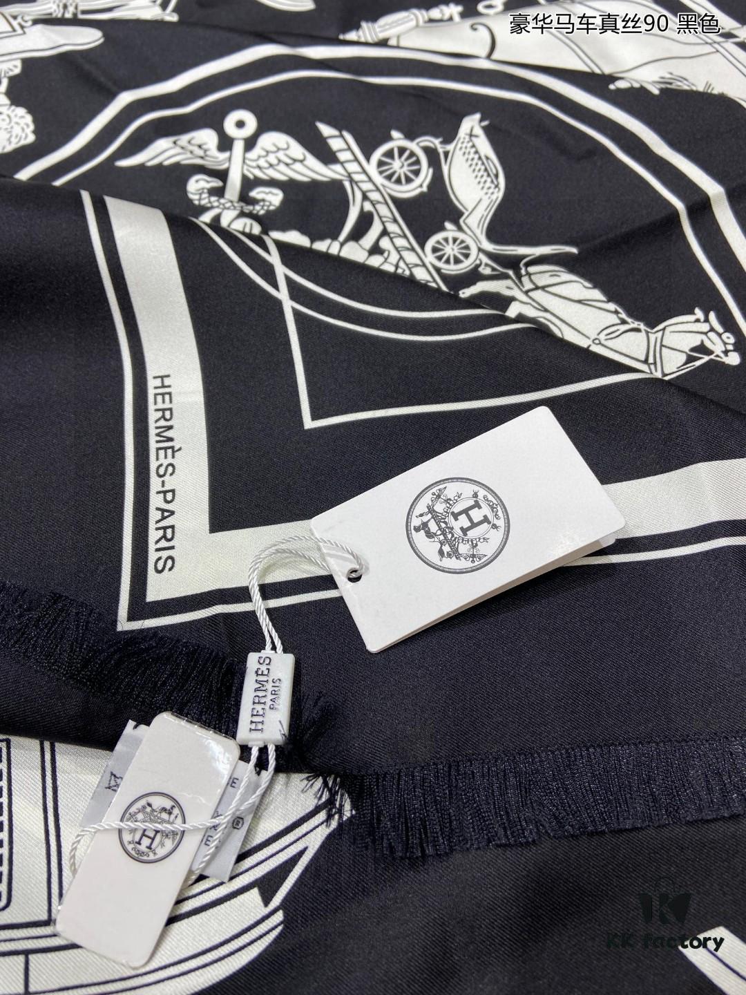 6930ab1e6e68136f4d9acc41 Luxury Custom 90cm x 90cm Pure Silk Square Scarf - Real Silk Carriage Design, 100% High-Grade 18 Momme Twill Silk, Double-Sided Same Color, Top Craftsmanship