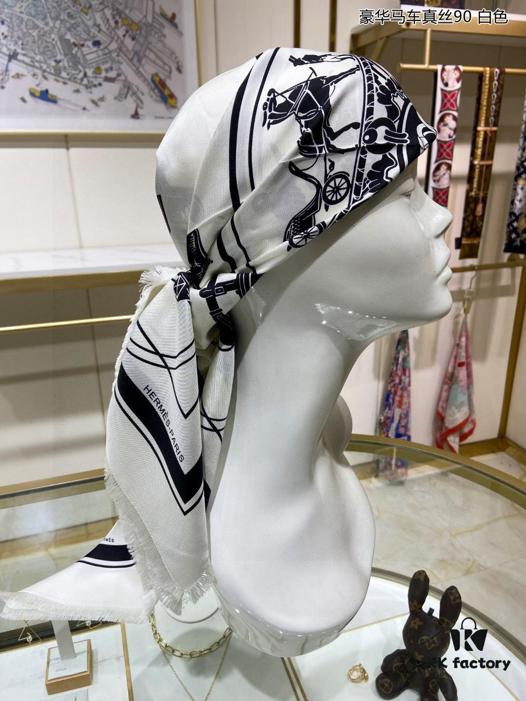 6930ab216e68136f4d9acc44 Luxury Custom Horse Carriage Silk Scarf 90 - 100% Premium 18 Momme Double-Sided Satin Silk, Top Craftsmanship, High-End Fashion Accessory