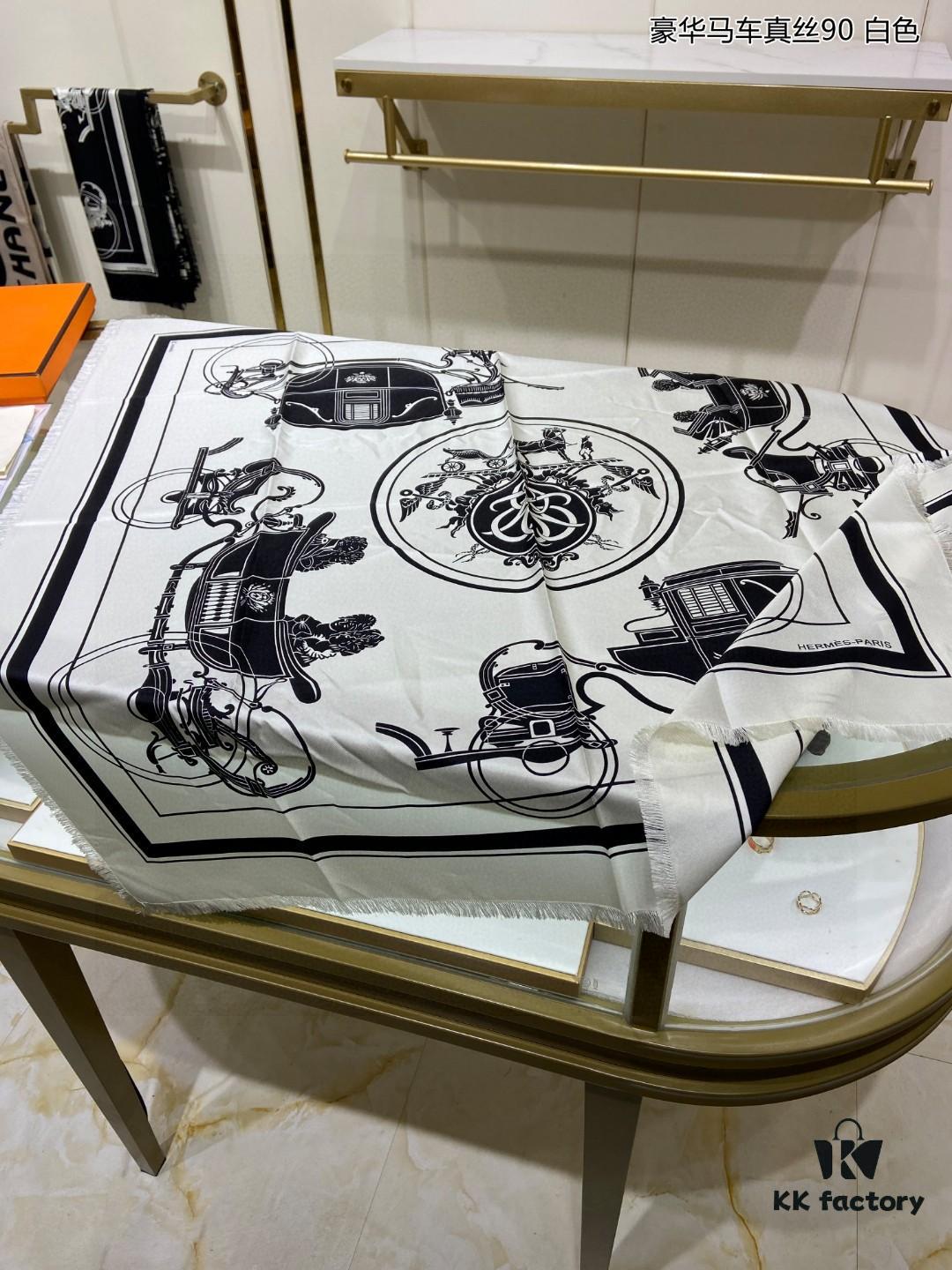 6930ab236e68136f4d9acc47 Luxury Custom Horse Carriage Silk Scarf 90 - 100% Premium 18 Momme Double-Sided Satin Silk, Top Craftsmanship, High-End Fashion Accessory