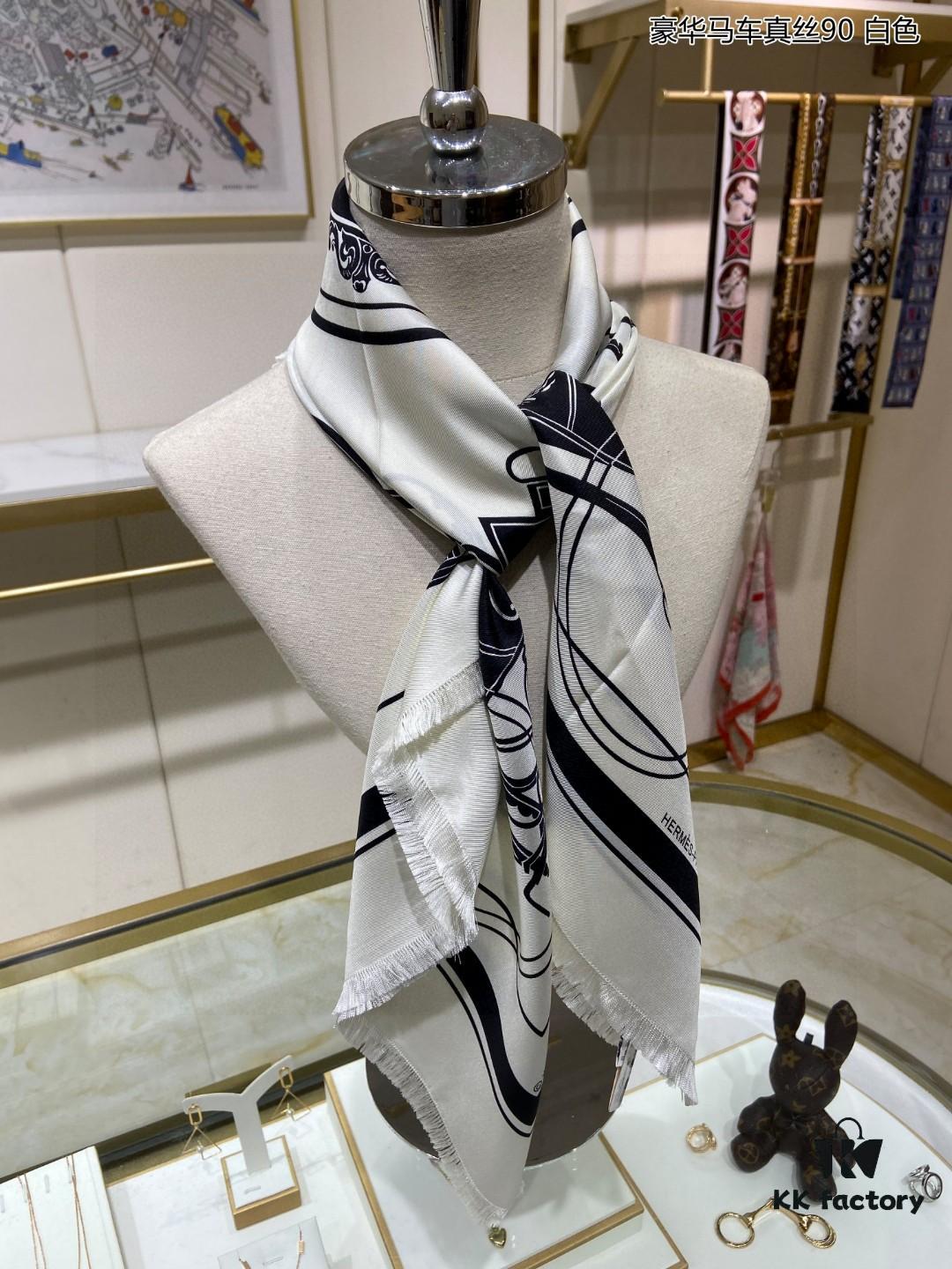 6930ab236e68136f4d9acc48 Luxury Custom Horse Carriage Silk Scarf 90 - 100% Premium 18 Momme Double-Sided Satin Silk, Top Craftsmanship, High-End Fashion Accessory