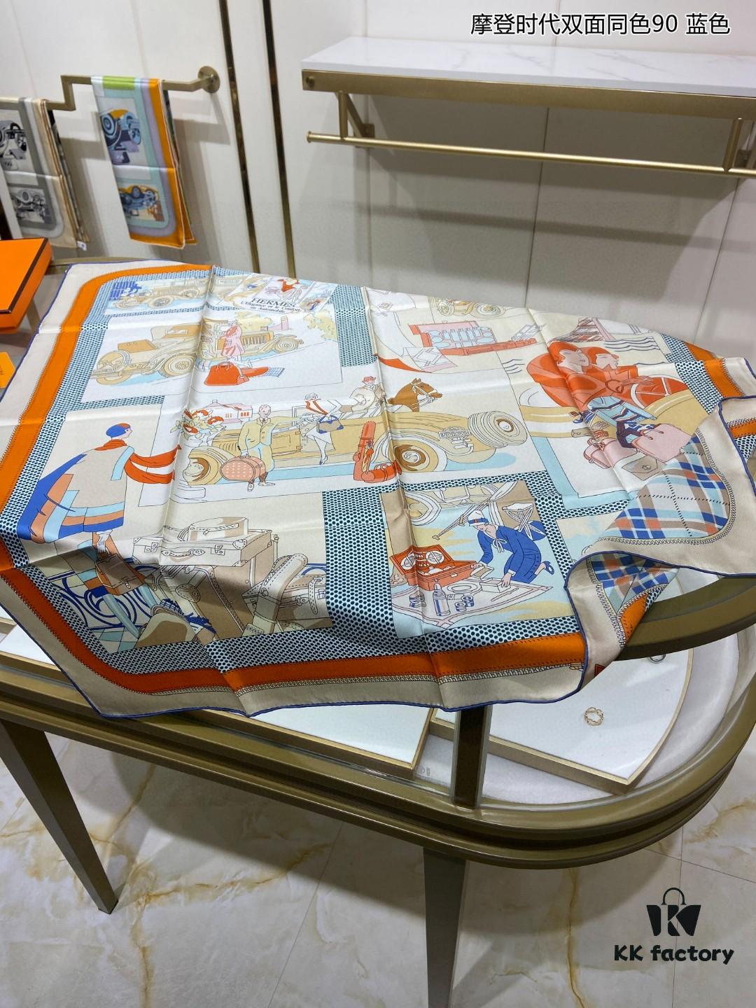 Luxury Custom Made Modern Era Double-Sided Solid Color 90% Silk Scarf