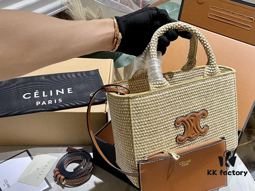 6930ab766e68136f4d9accdf Celine Wicker Tote Bag, Raffia Handbag for Vacation Photography, Inspired by Celine