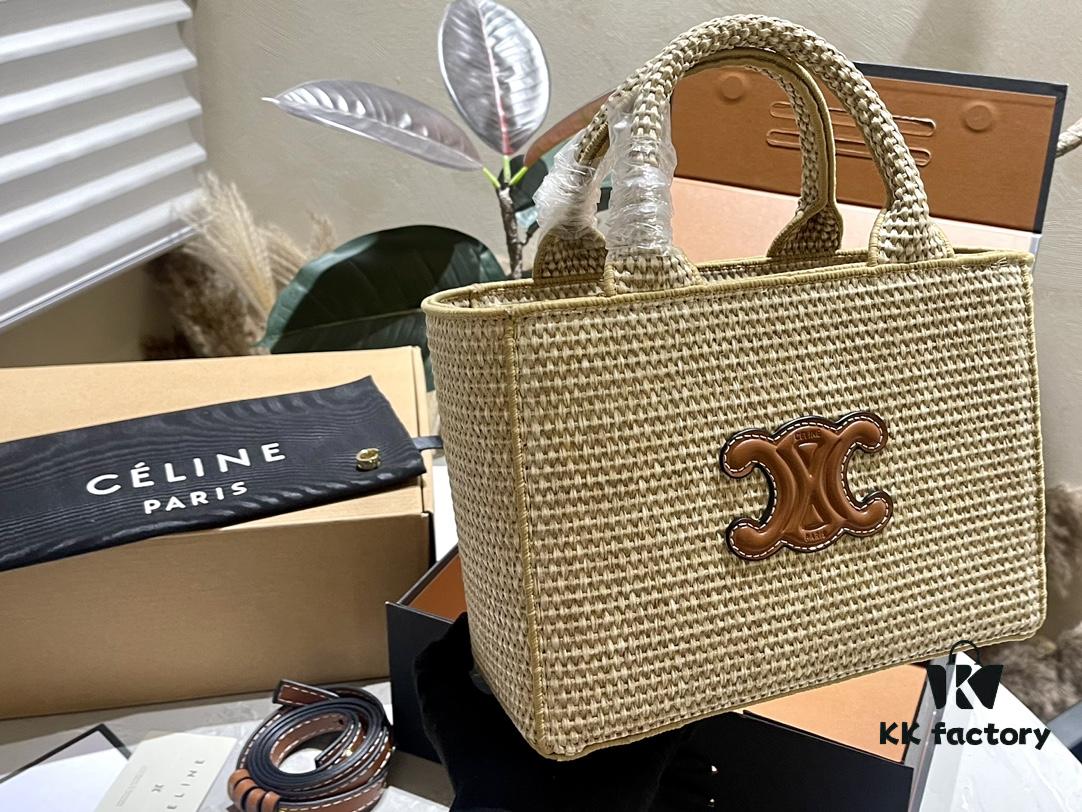 6930ab776e68136f4d9acce1 Celine Wicker Tote Bag, Raffia Handbag for Vacation Photography, Inspired by Celine
