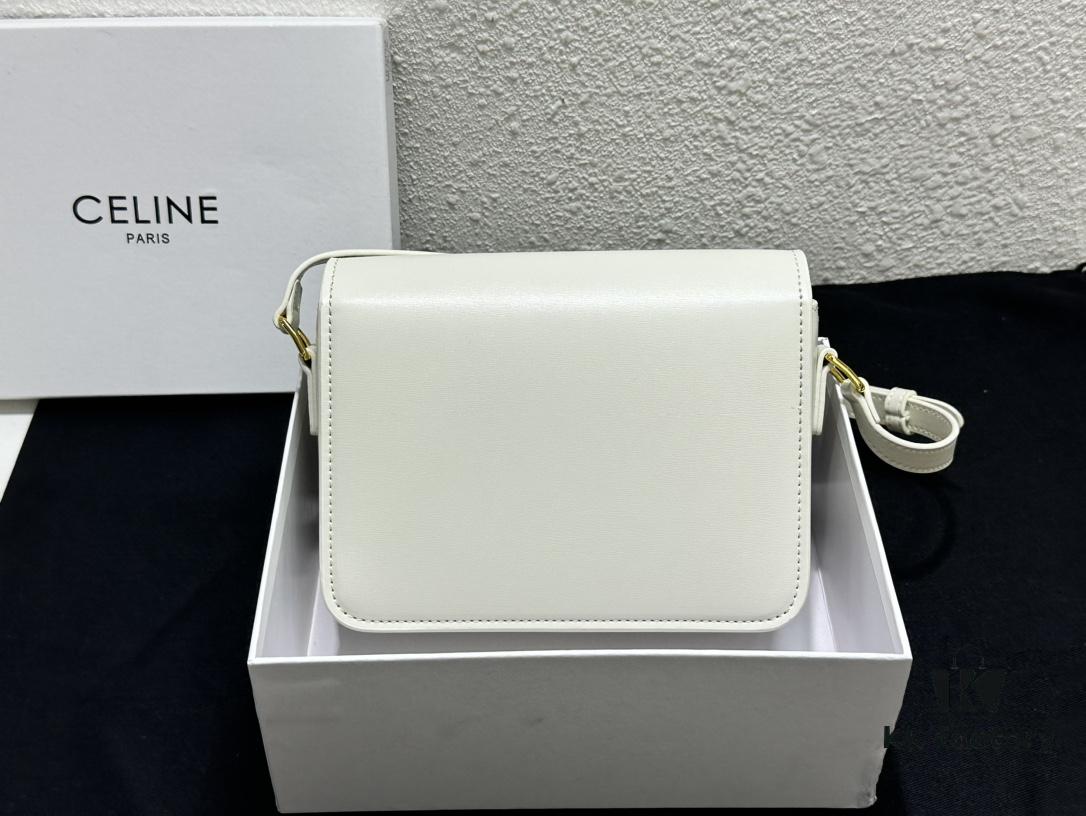 6930ab836e68136f4d9accf8 Celine Triomphe Hand-Rubbed Calfskin Shoulder Bag