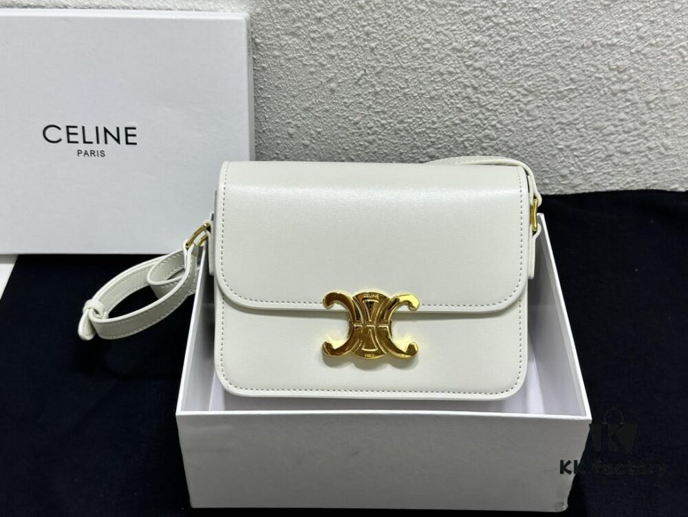 6930ab836e68136f4d9accf9 Celine Triomphe Hand-Rubbed Calfskin Shoulder Bag